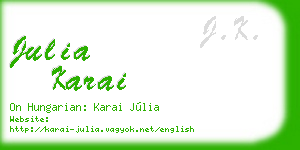 julia karai business card